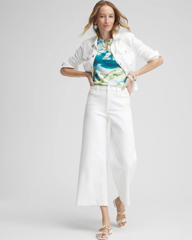 Watercolor Notch Neck Tee - image 2